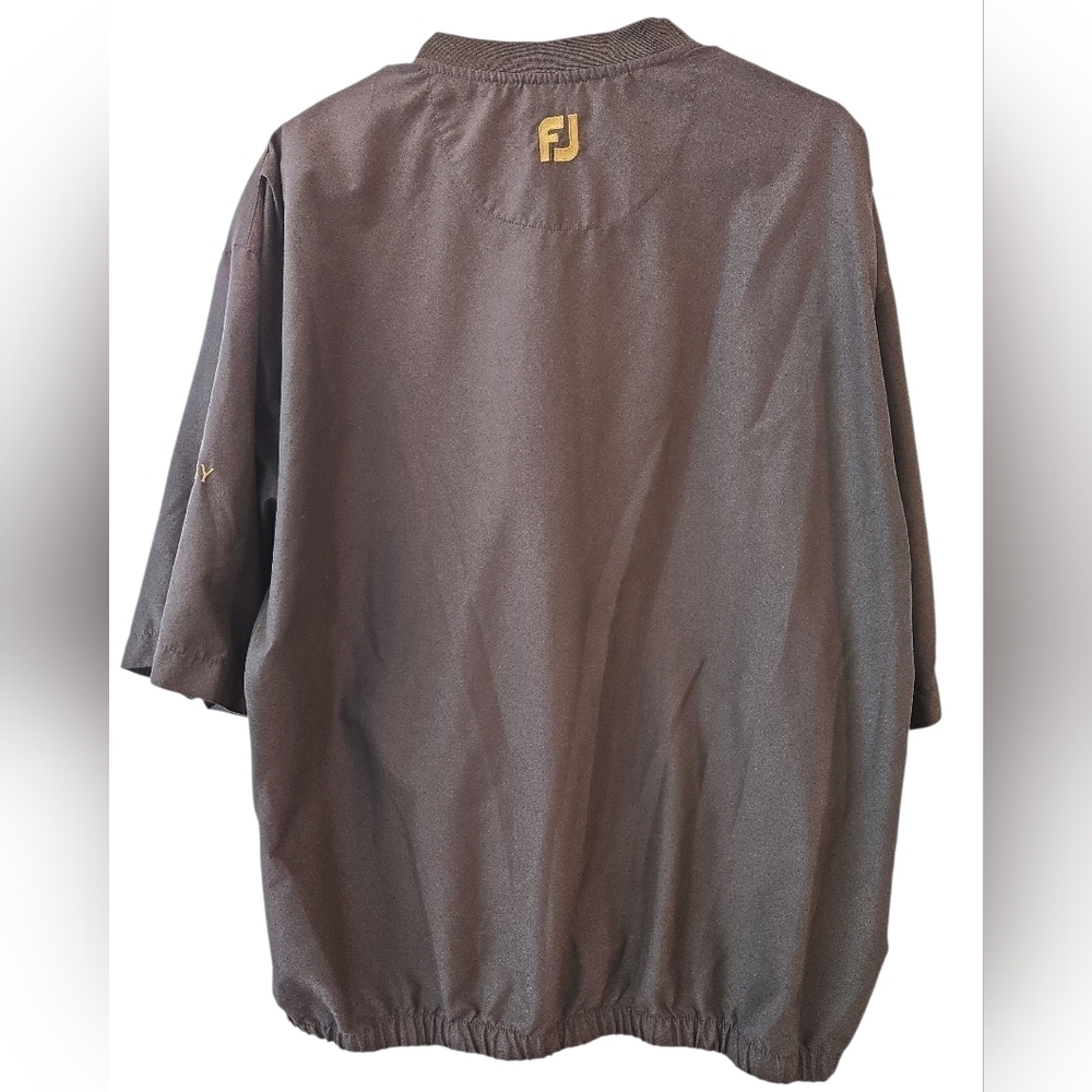 FOOTJOY WINDSHIRT SHORT SLEEVE  PULLOVER WITH SIDE POCKETS. BLACK. - Picture 2 of 10